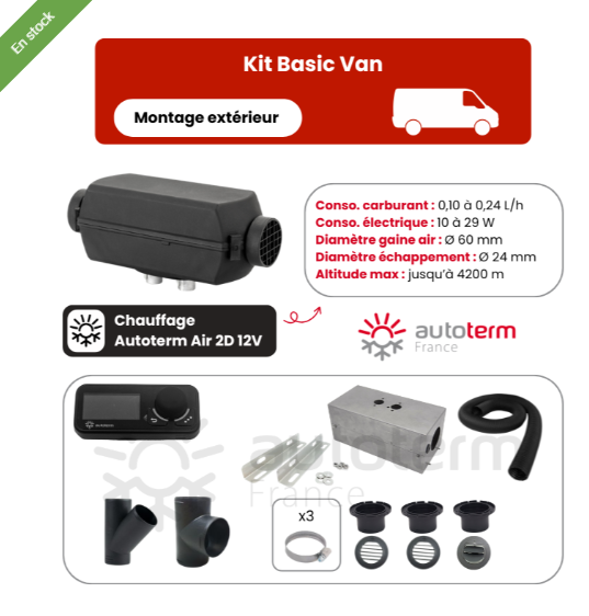 Kit chauffage Basic Van - Montage extérieur